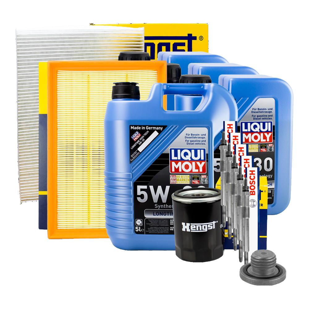 LIQUI MOLY ÖLWECHSEL 5W 30 ÖL 8L FILTERSATZ GLÜHKERZEN FÜR VW LT 2 5