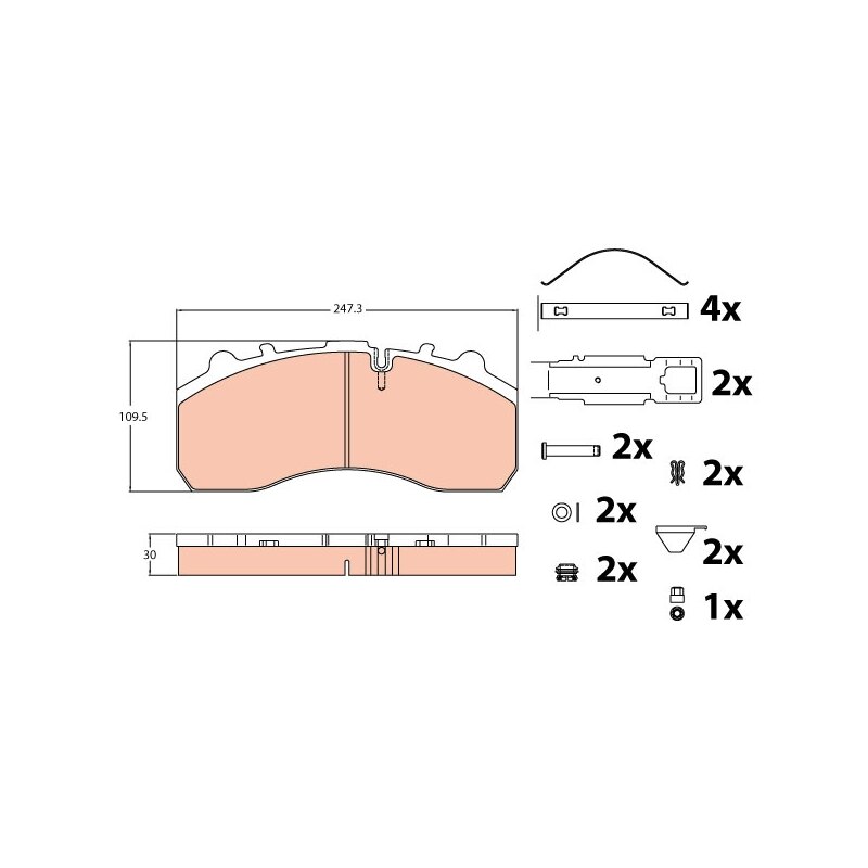 TRW BREMSKLÖTZE BREMSBELAGSATZ HINTERACHSE GDB5067