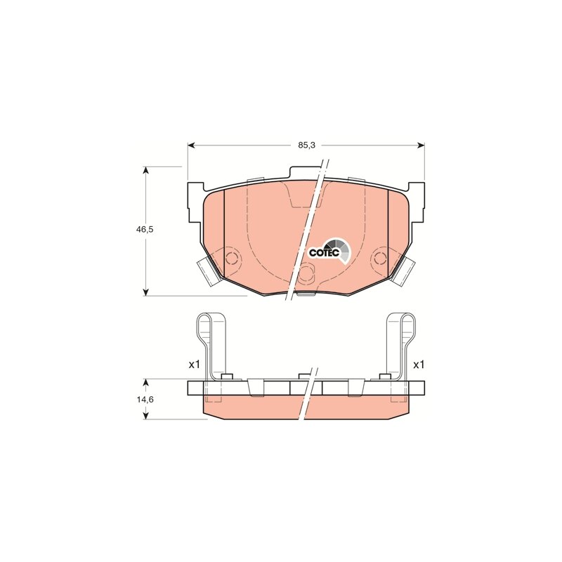 TRW BREMSKLÖTZE BREMSBELÄGE BREMSBELAGSATZ HINTERACHSE FÜR HYUNDAI GDB3170