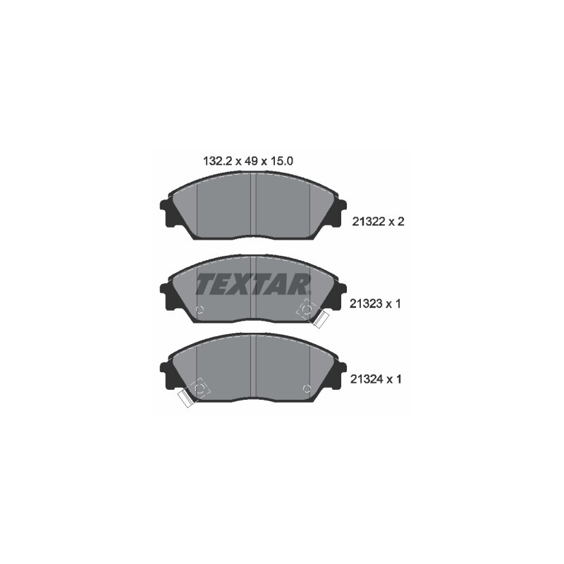 TEXTAR BREMSBELAGSATZ, SCHEIBENBREMSE VORDERACHSE FÜR HONDA 2132201