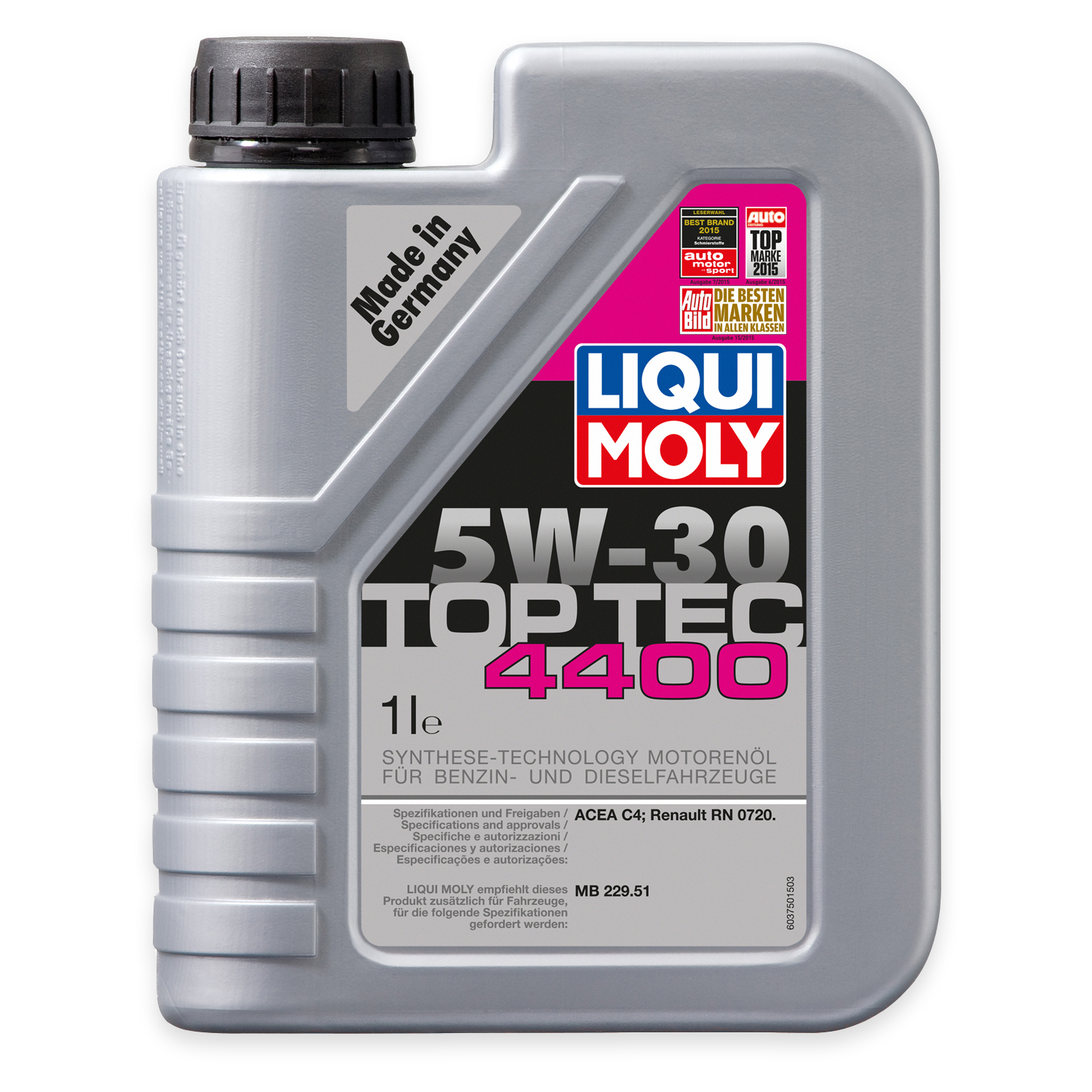 LIQUI MOLY 3752 Top Tec 4400 5W-30 Motoröl FÜR RENAULT MB 226.51 229.51 1L