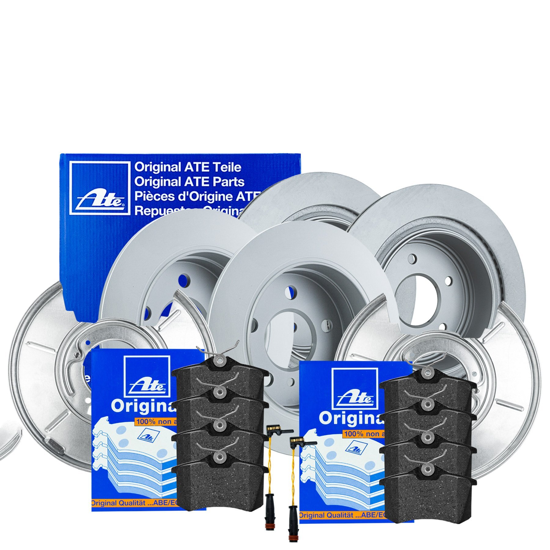 2x ATE BREMSSCHEIBEN BREMSBELÄGE SET HINTEN