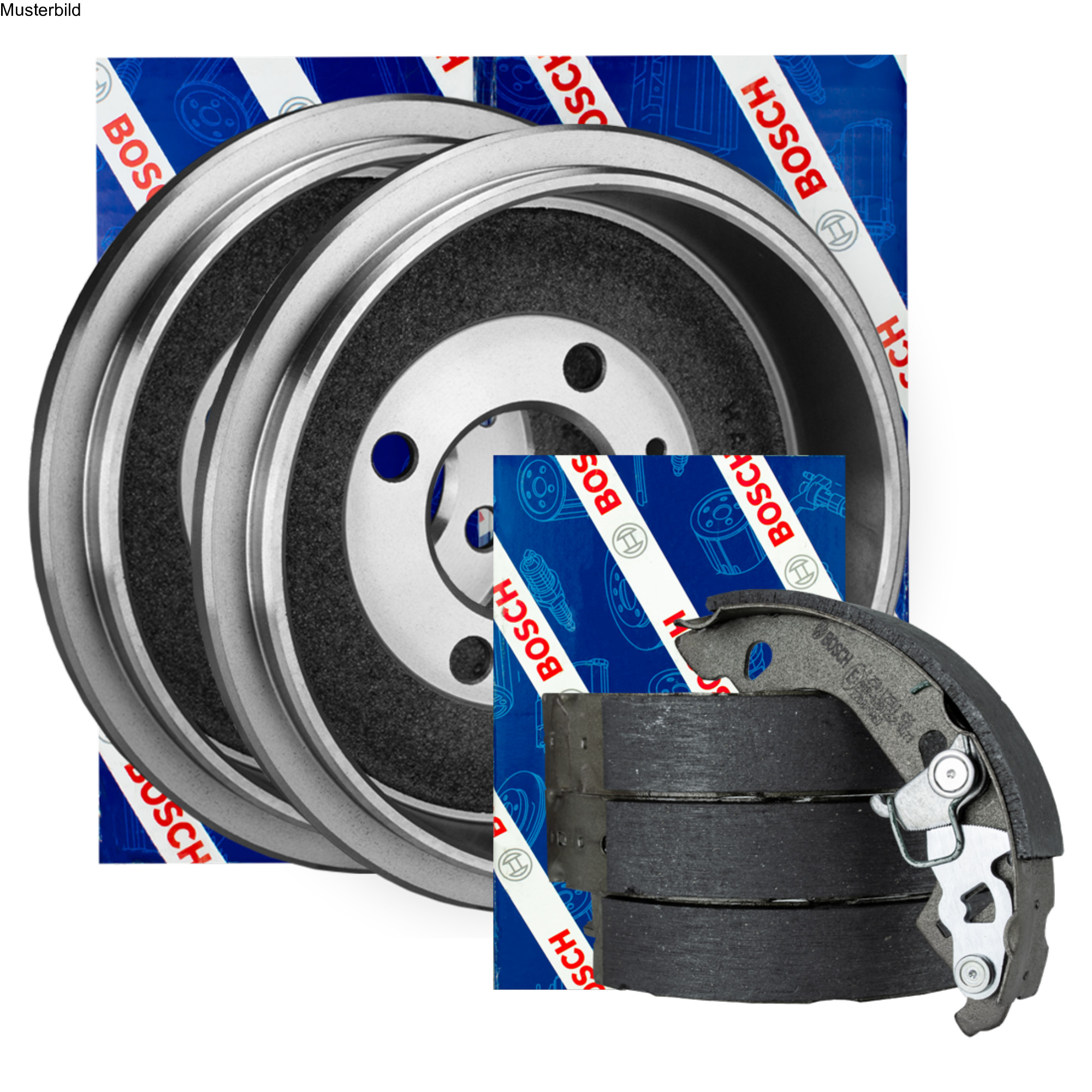 BOSCH BREMSENSET HINTEN BREMSTROMMEL + BREMSBACKEN SET HINTEN FÜR OPEL CORSA D