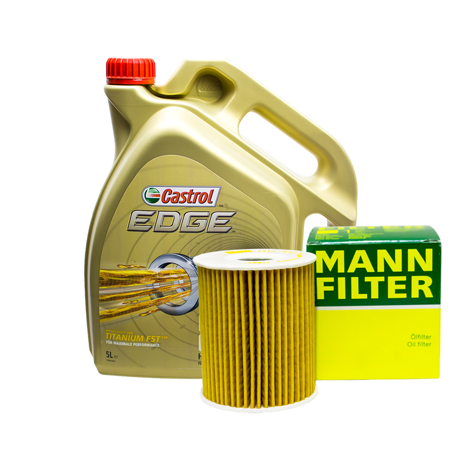ÖLWECHSEL SET 5L CASTROL 5W-30 MANN ÖLFILTER FÜR VW POLO 6R 6C 1.2 ...