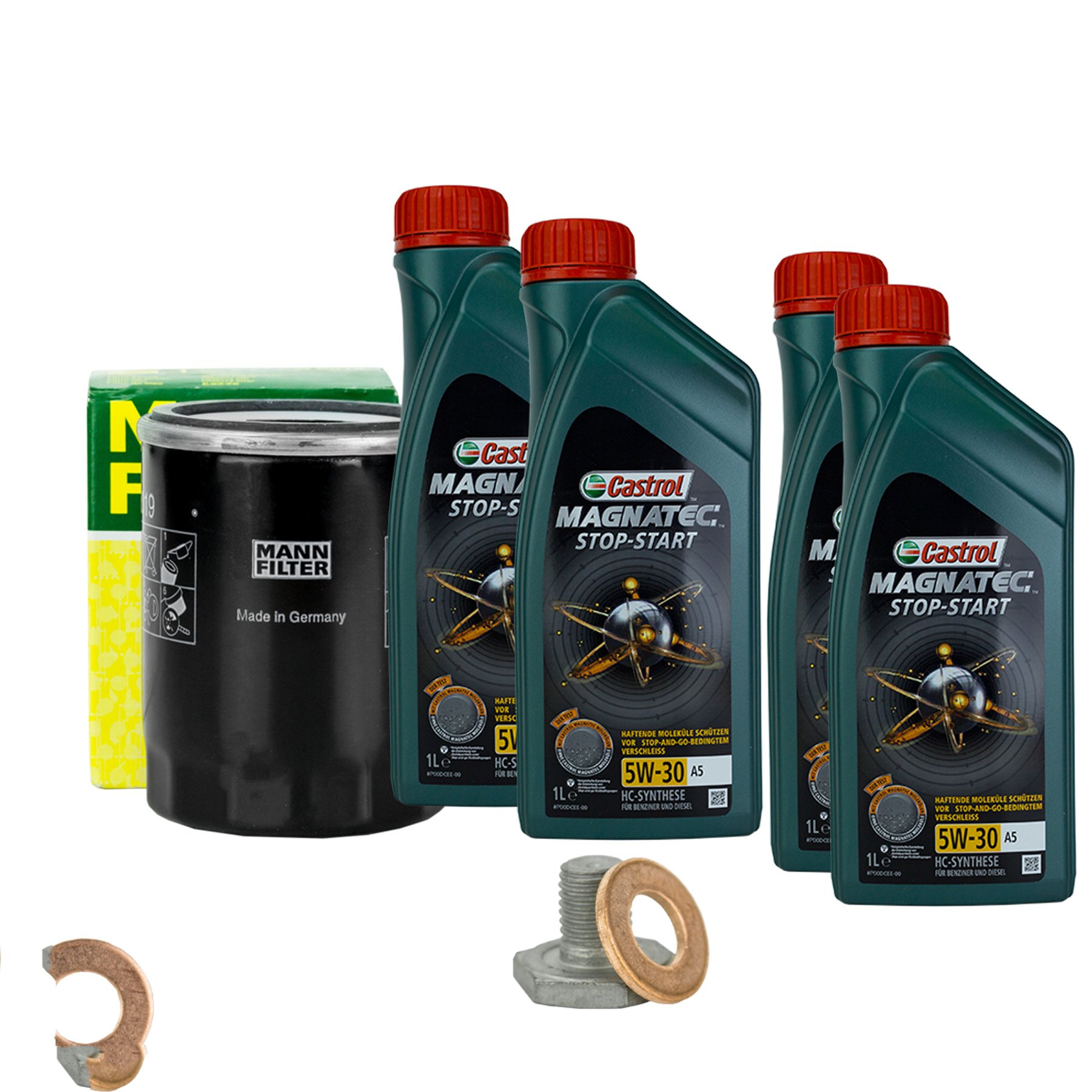 ÖLWECHSEL SET KOMPLETT 4L CASTROL 5W-30 + MANN ÖLFILTER ...