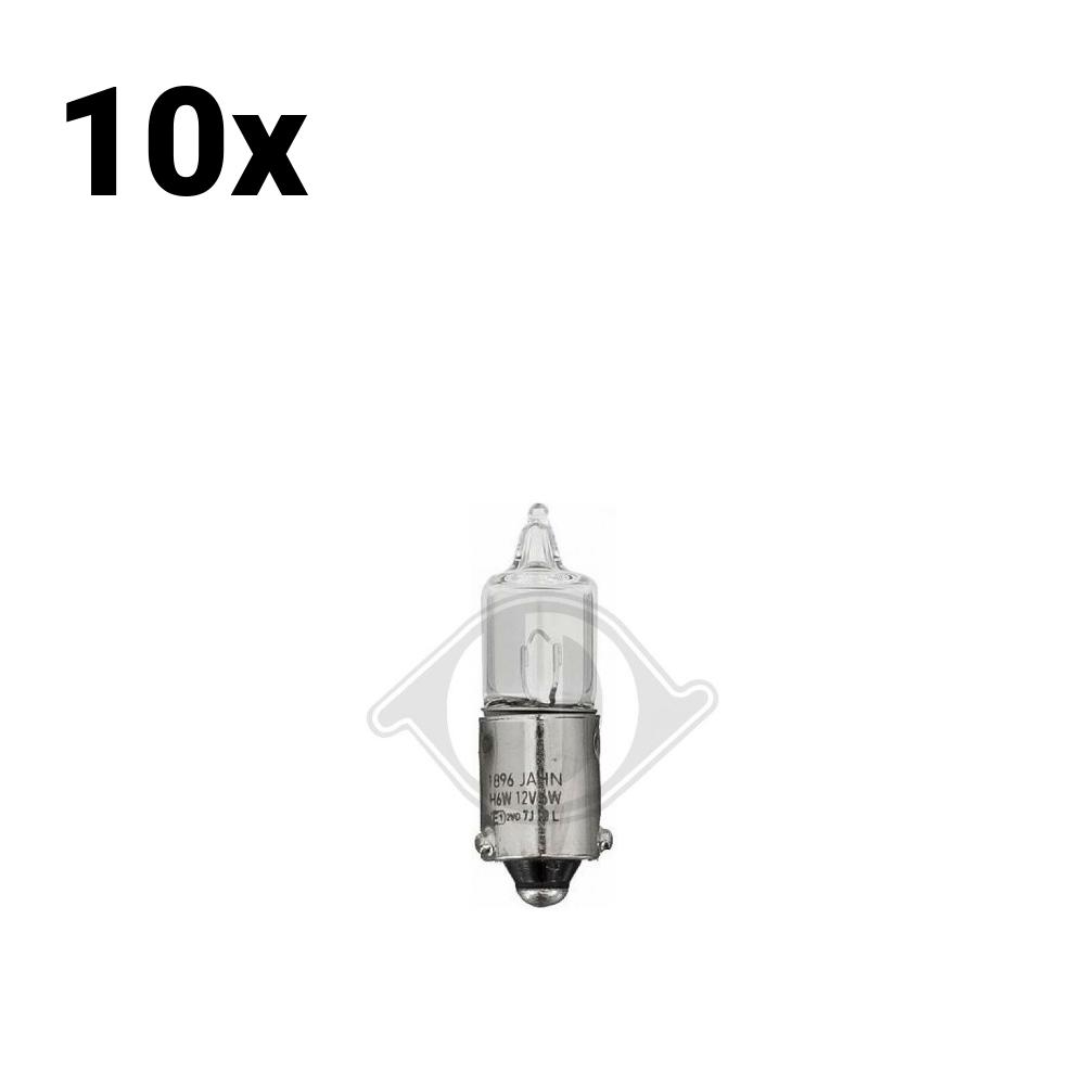 10x DIEDERICHS GLÜHLAMPE SCHLUSSLEUCHTE 12V 6W H6W LONGLIFE BAX9s LID10136