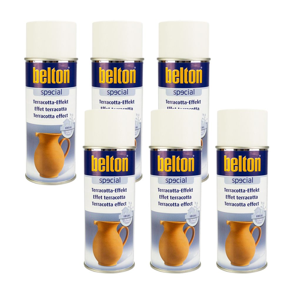 6x KWASNY BELTON SPECIAL TERRACOTTA-EFFEKT SPEZIALLACK STEINWEISS 400 ml