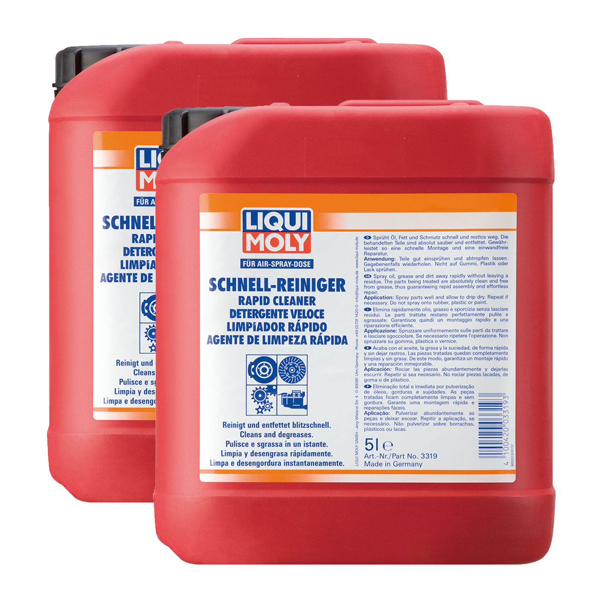 2x LIQUI MOLY 3319 Schnell-Reiniger BremsenReiniger KaltReiniger 5L