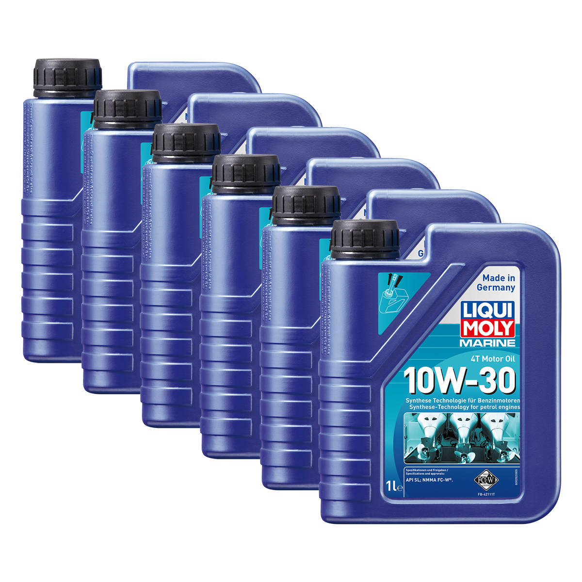 6x LIQUI MOLY 25022 Marine 4T Motoröl 10W-30 1L