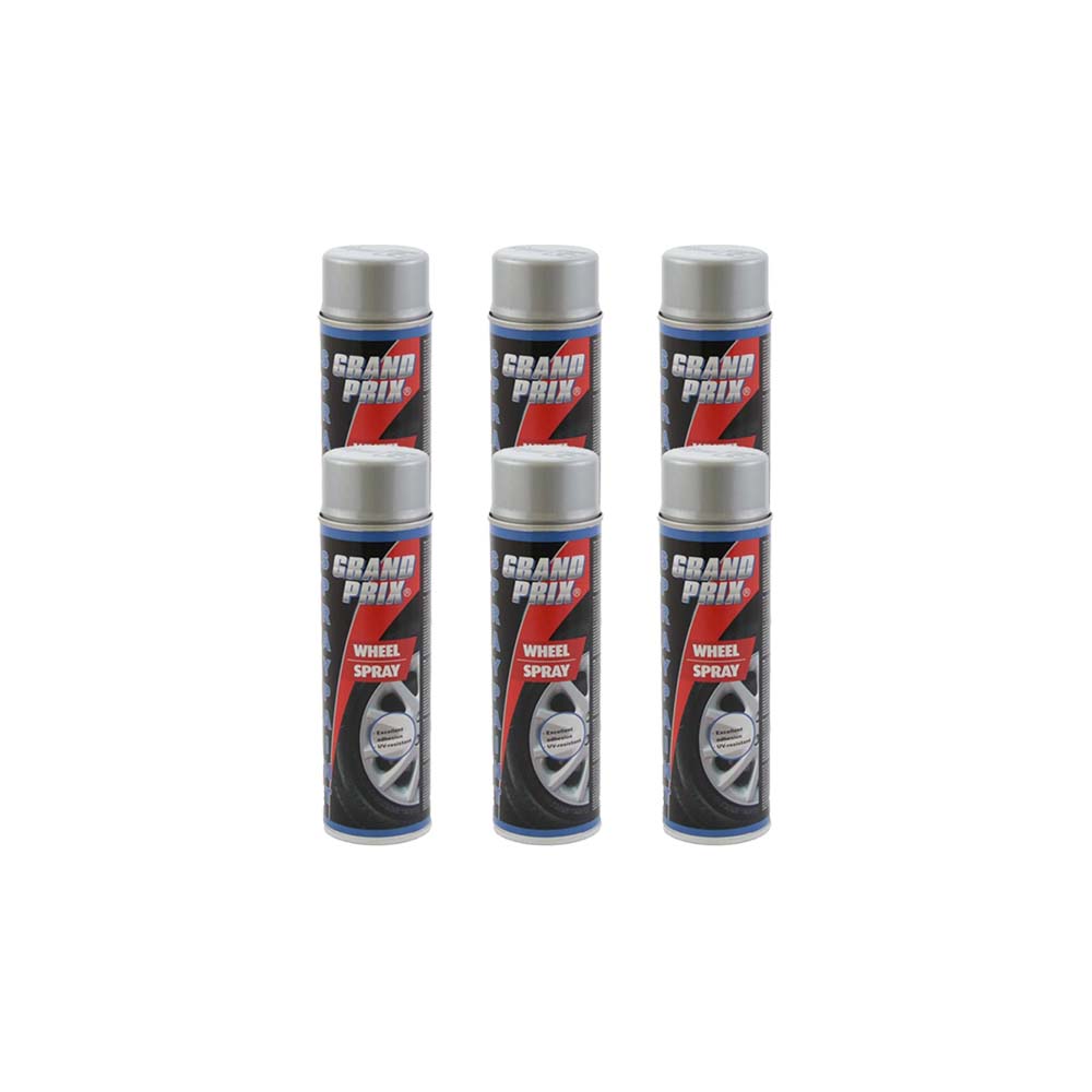 6x MOTIP GRAND PRIX FELGENLACK FELGENSPRAY WHEELSPRAY SILBER LACK 500ML 080005