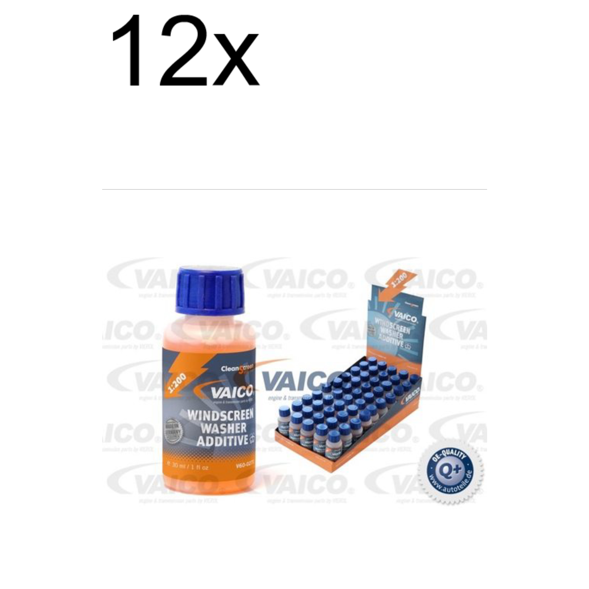 12x VAICO SCHEIBENREINIGER 1:200 SCHEIBENPFLEGE GLASPFLEGE ORANGE 30ml