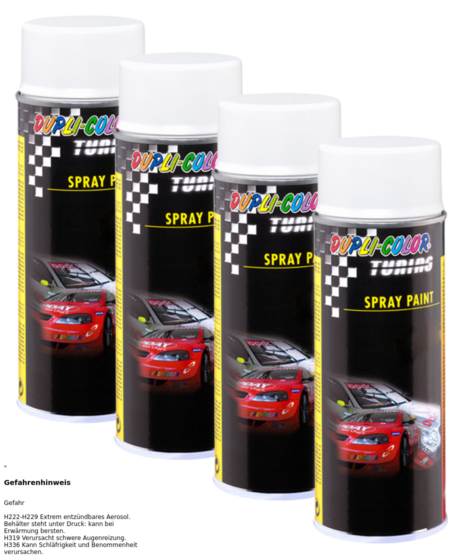 4X DUPLICOLOR SPRAY PAINT WHITE MATT NITROKOBILACK STYLING KONTRAST